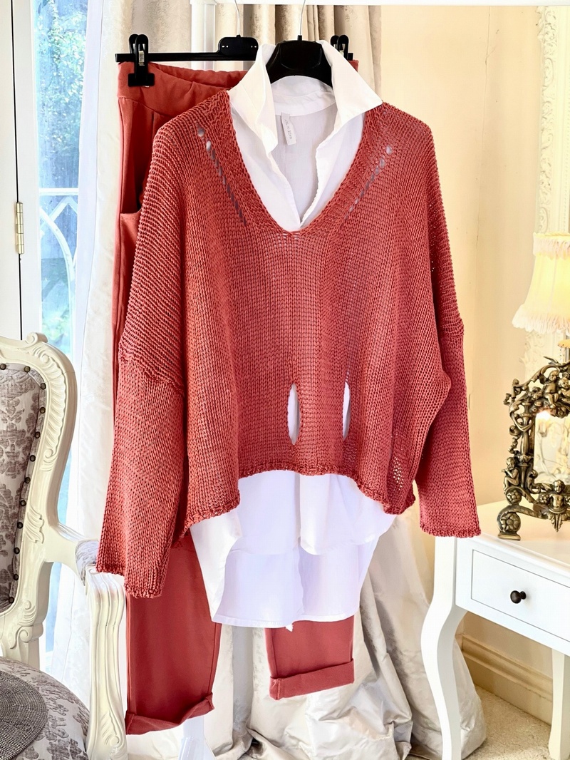 New Season Designer Inspired Layering Knit Cinnamon