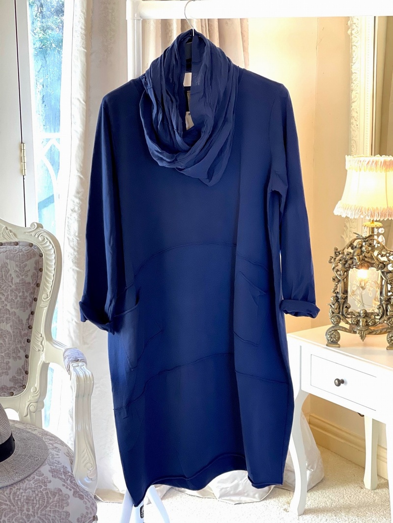 New Season Scarf Tunic Navy