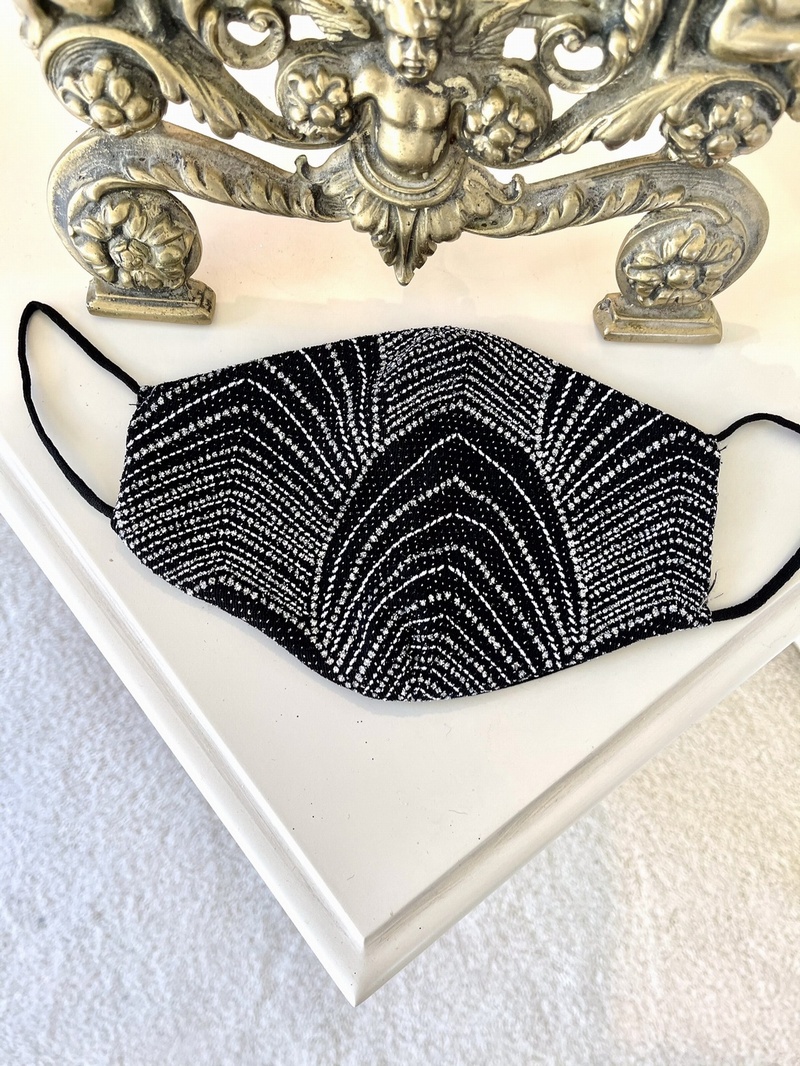 Face Mask Black/ Silver Design