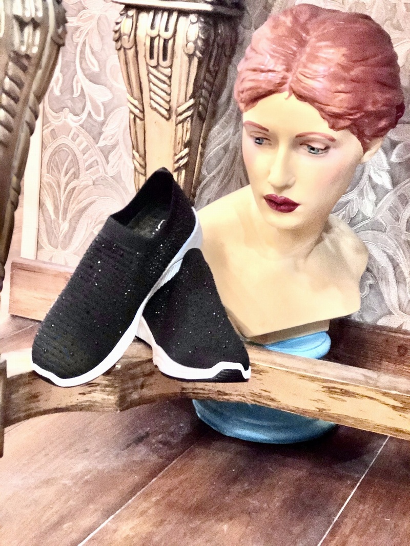 Designer Inspired sparkle Trainer Black