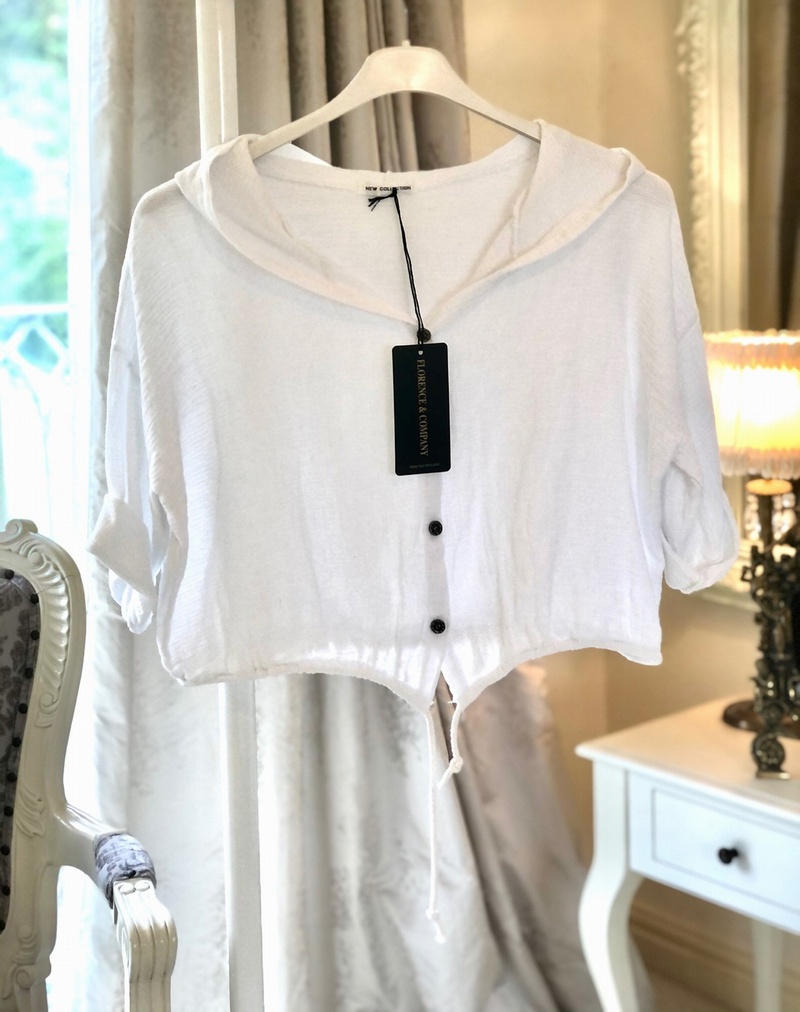Short Hoody Jacket White