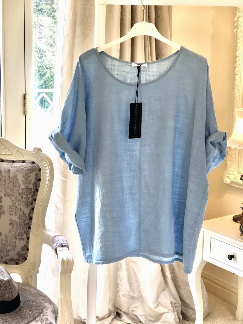 Cheesecloth T Shirt Baby Blue