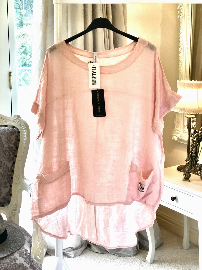 Two Pocket Design Tunic Pink