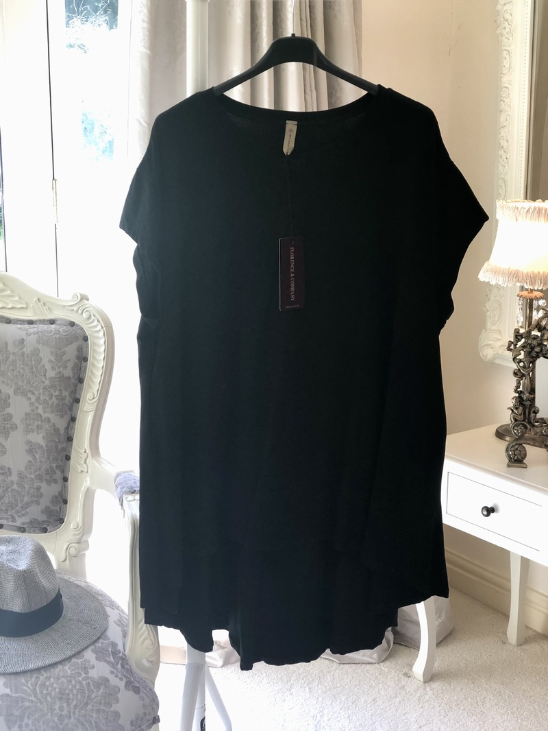 Flared Design Tunic Pocket Top Black