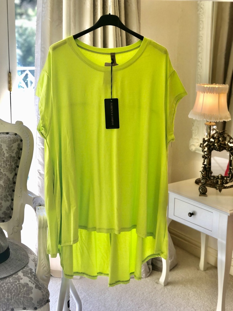 Flared Design Tunic Pocket Top Lime