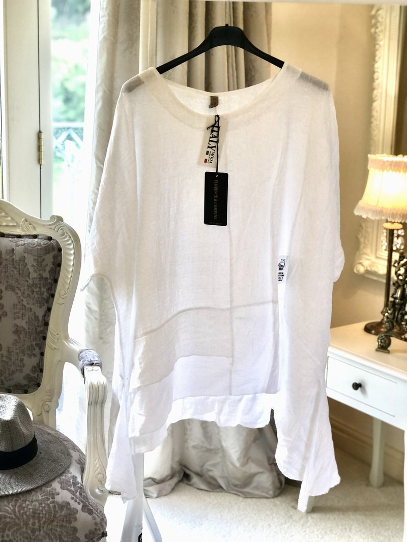 Tail Sides Asymmetrical Design Top White