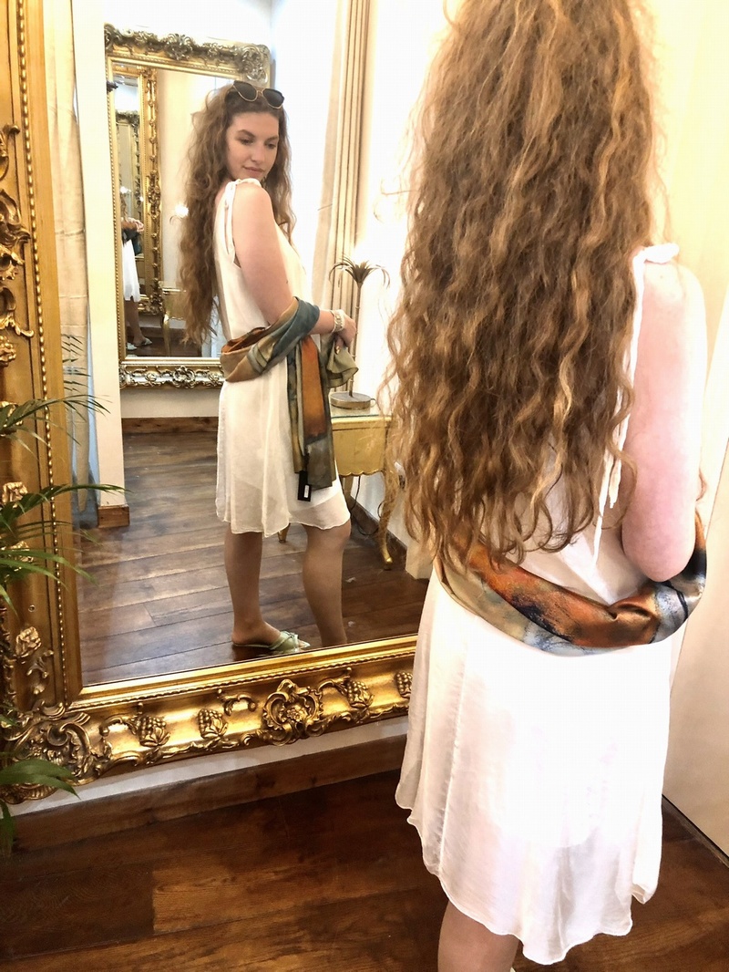 Silk Shift Dress Cream