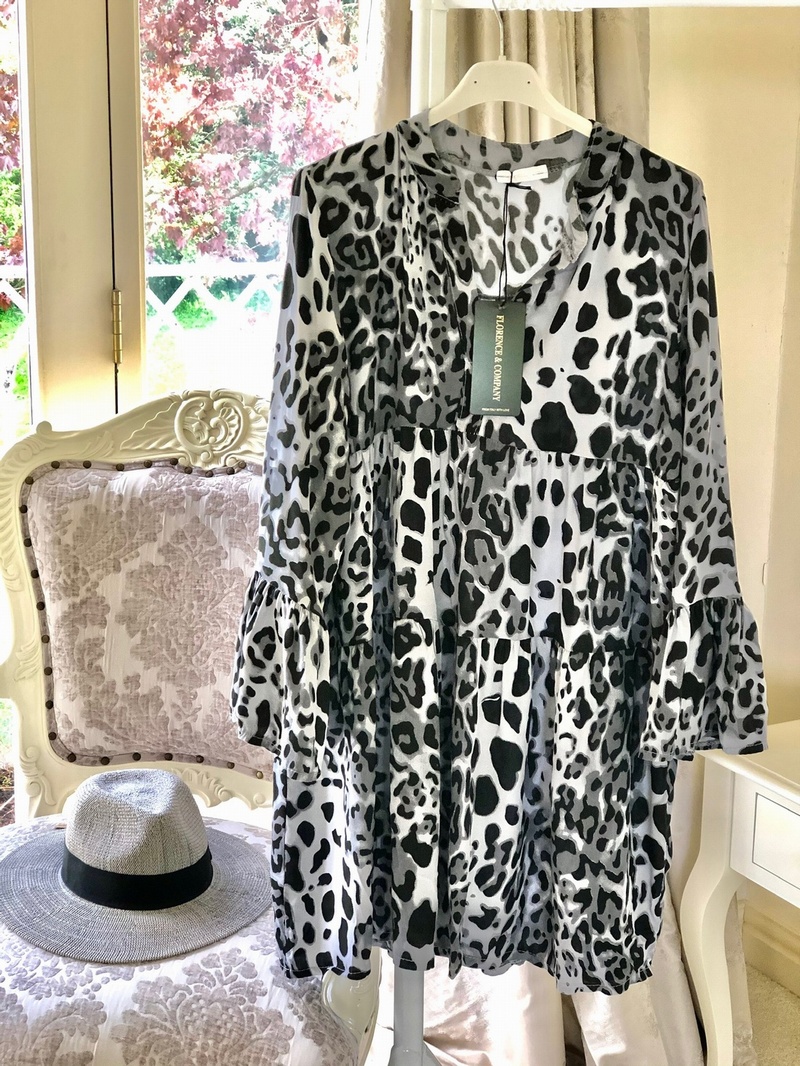leopard print Tunic Grey