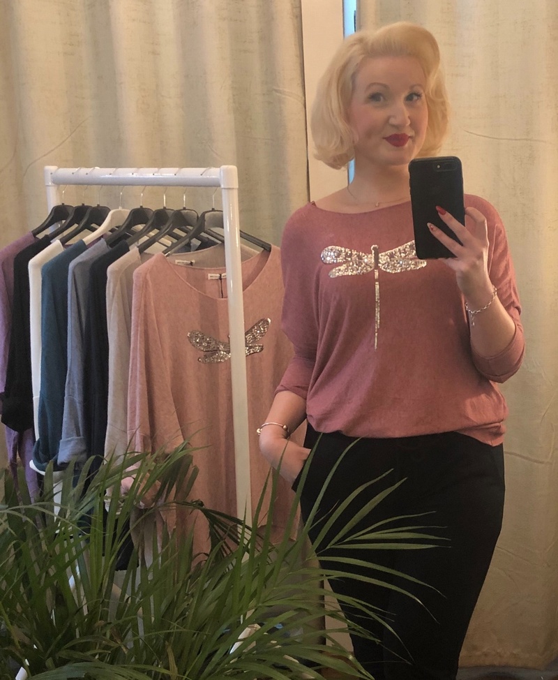 Dragonfly Top Dark Pink