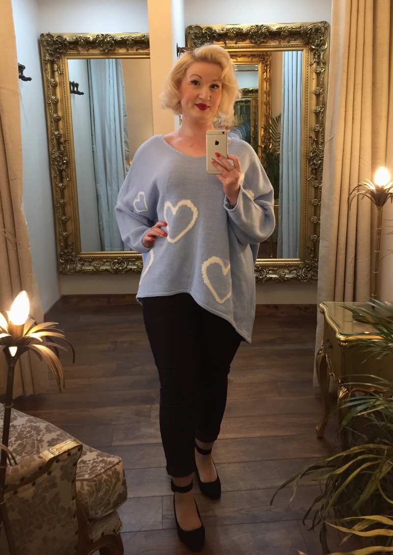 Heart jumper Baby blue