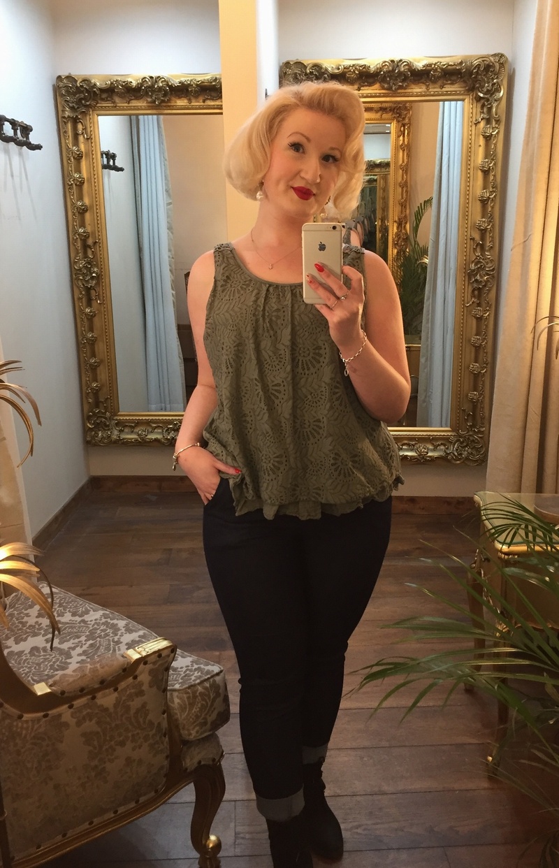 Lace Vest Khaki