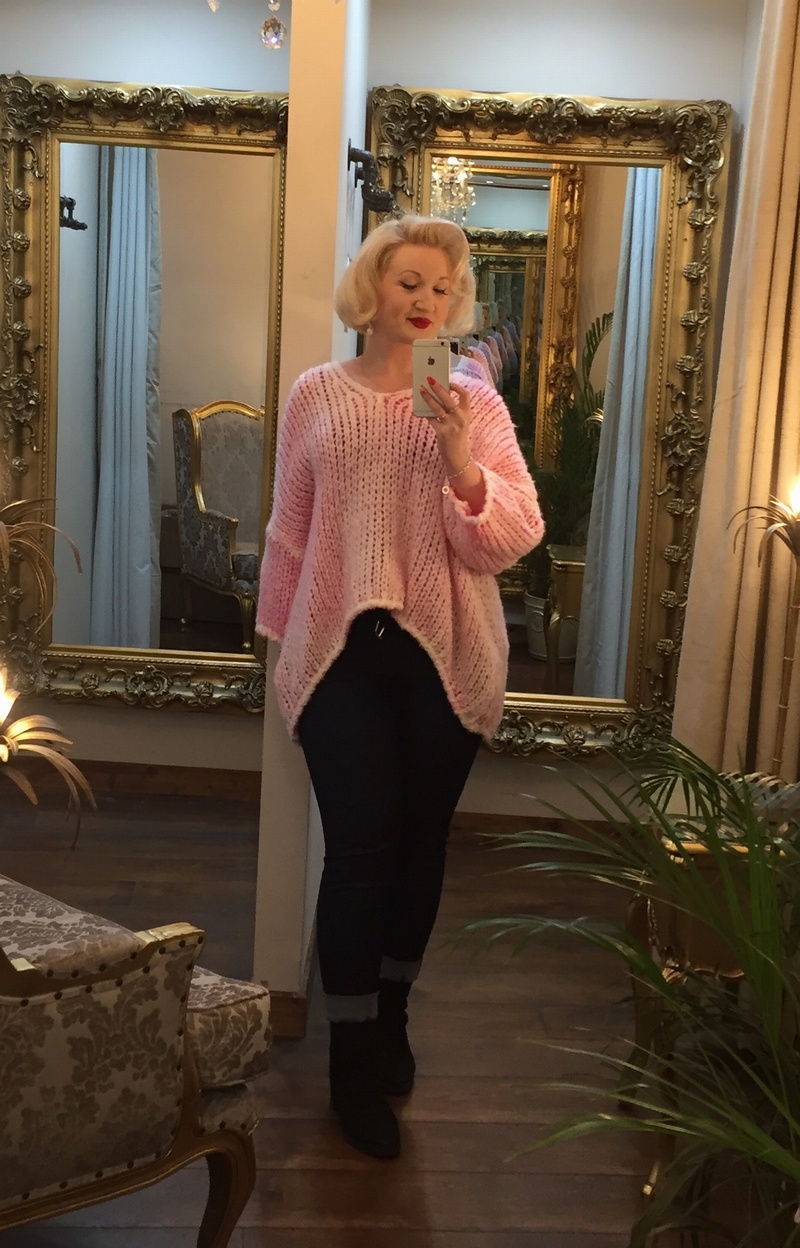 Alessia thick knit jumper pink