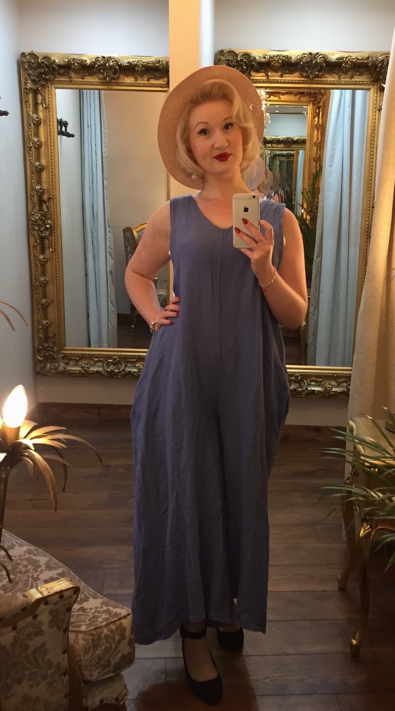 Pure Linen T Suit Blue