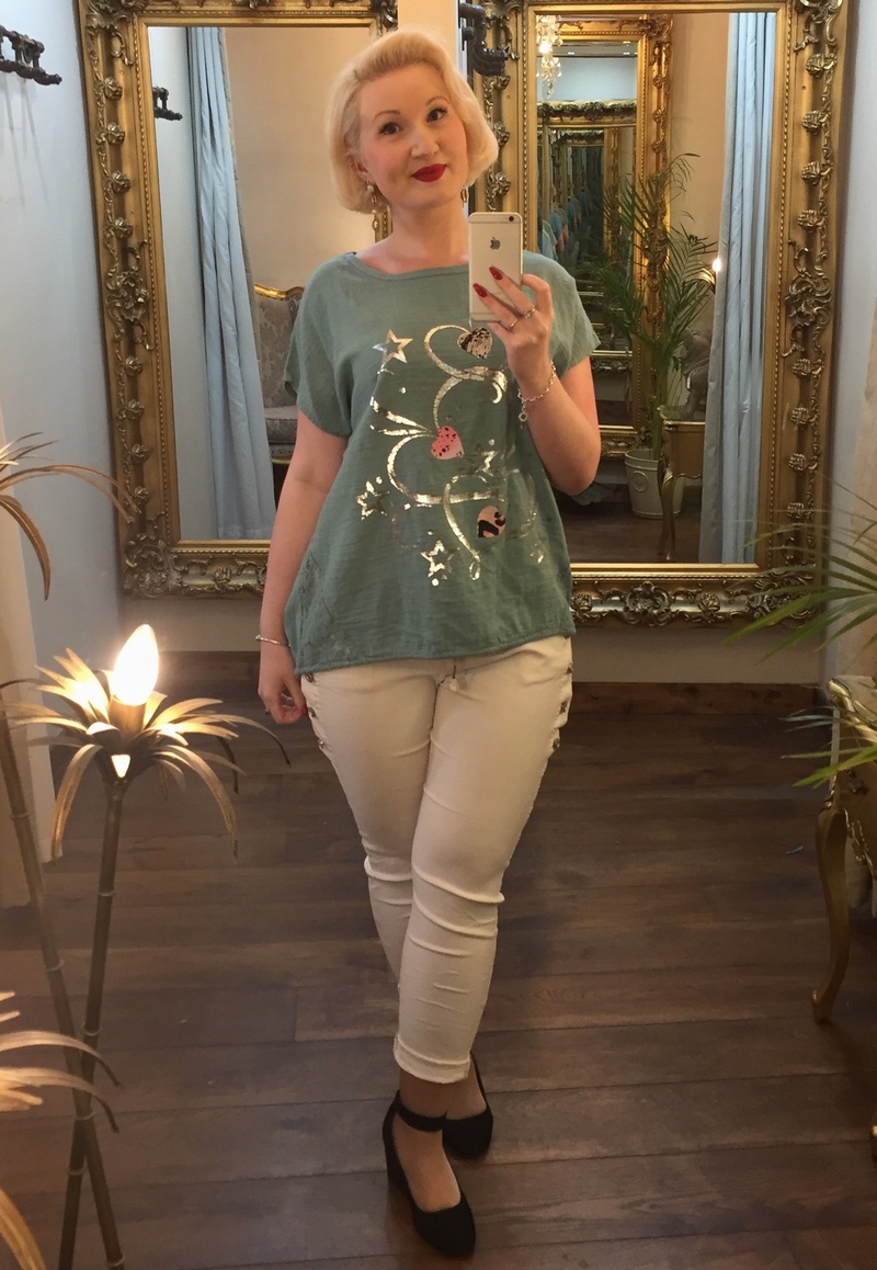 Heart Tail Tee Green