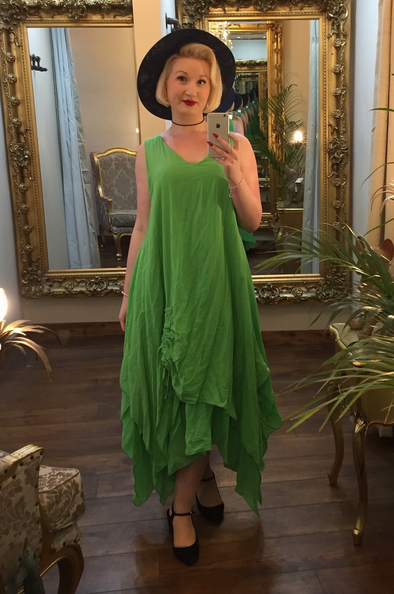 Ruched Dress Green