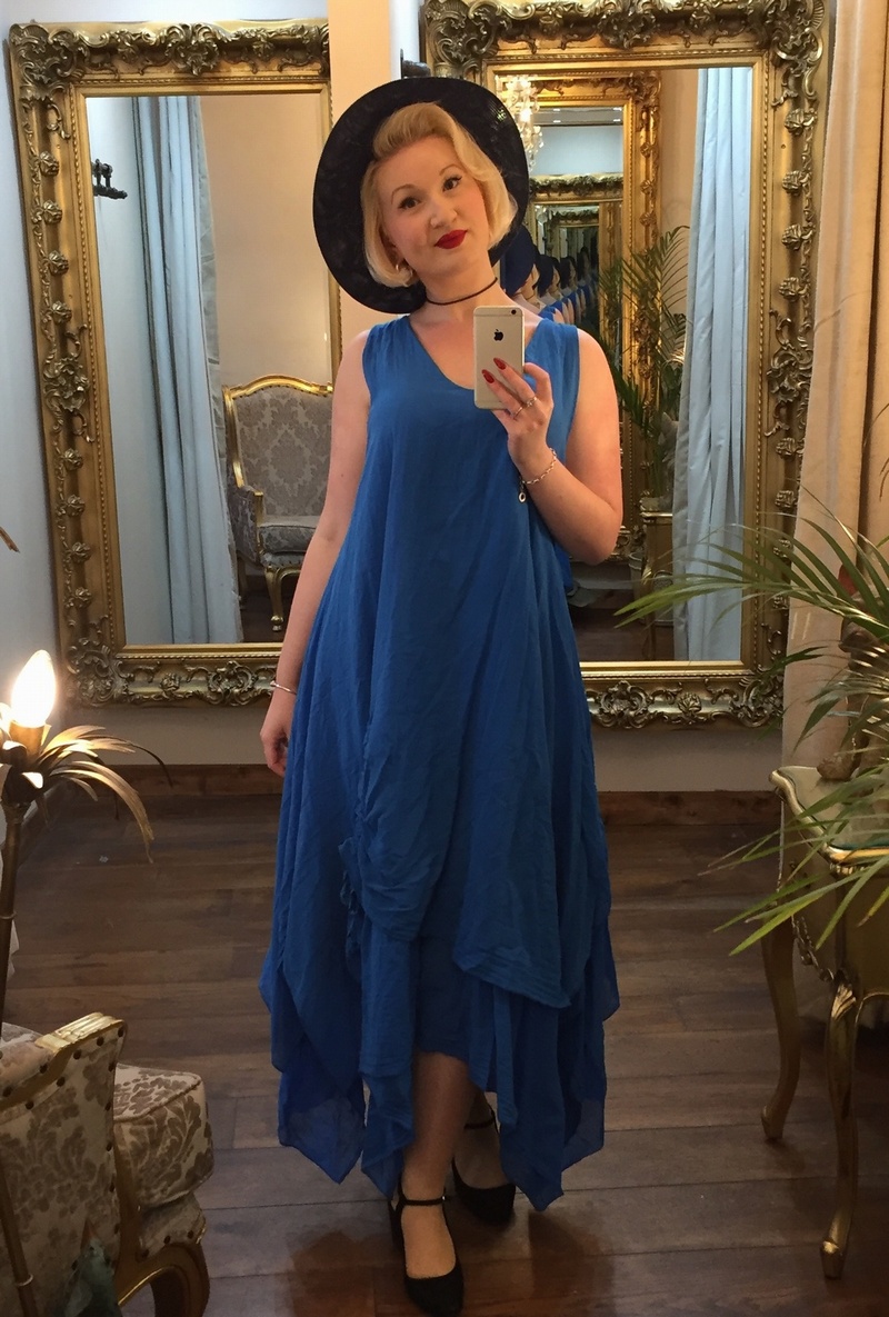 Ruched Dress Cobalt