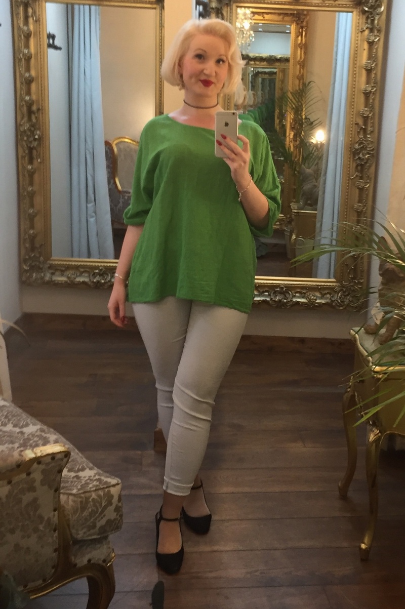 Cheesecloth Top Apple Green