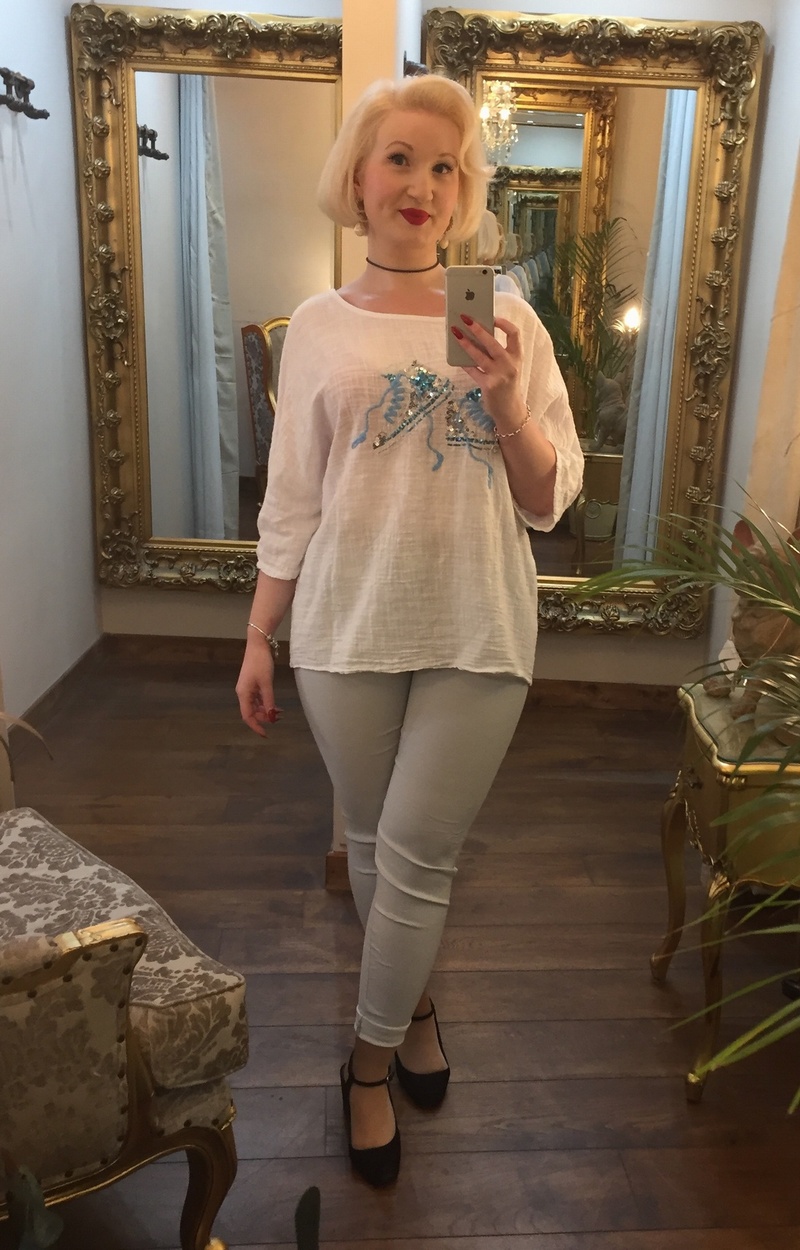 Shoe Tee white/Blue