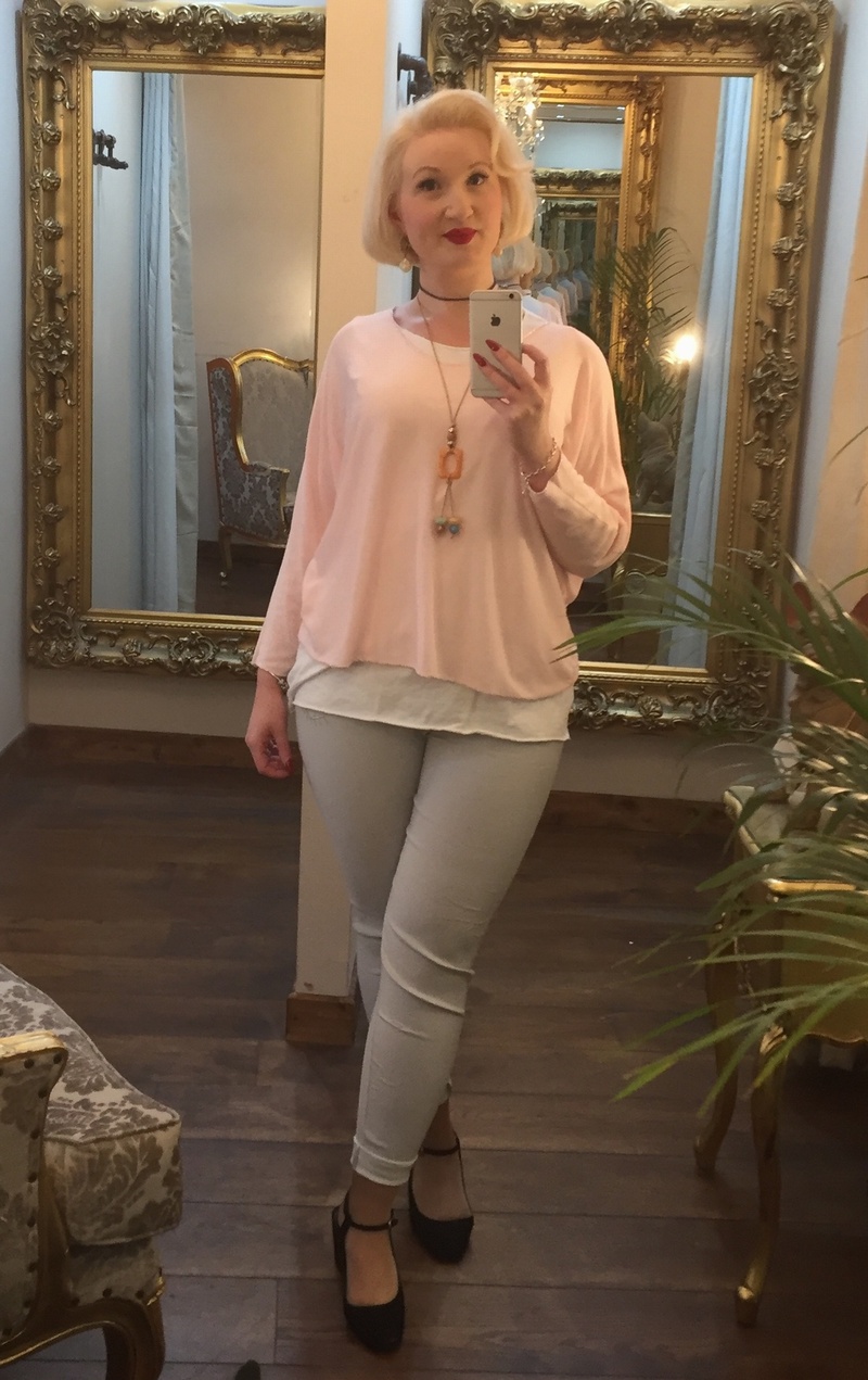 Plain Necklace Top Pink