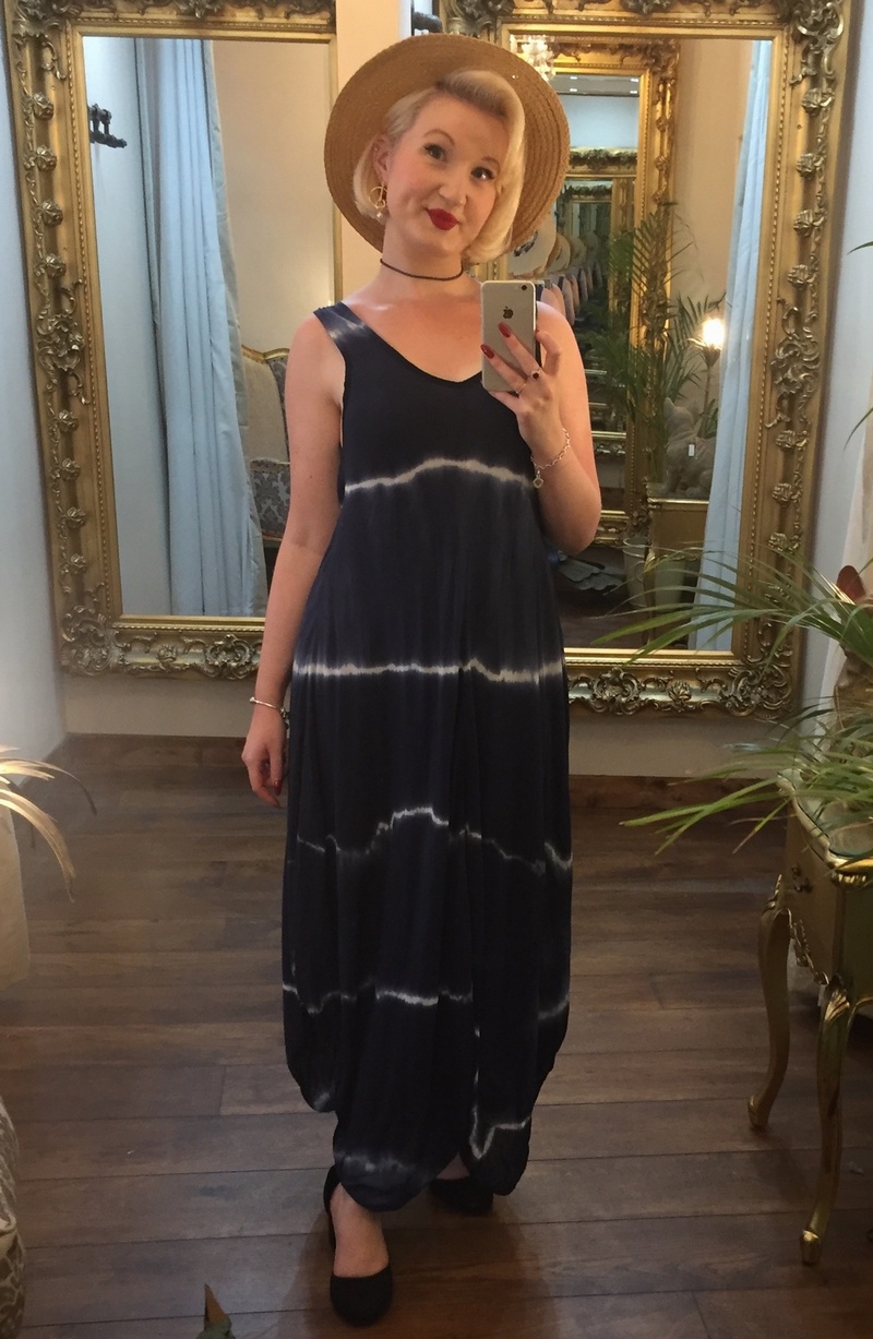 Tye Dye Dress Navy