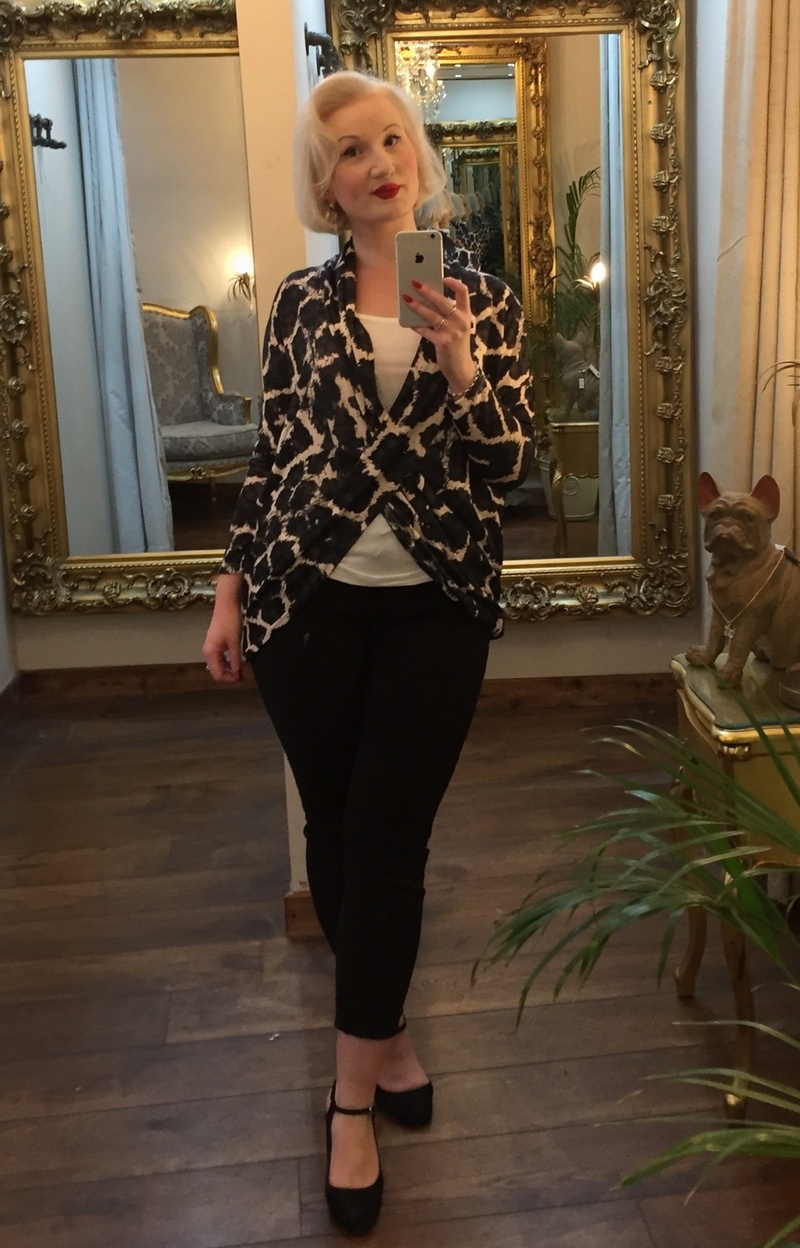 Pattern Vest Top Black