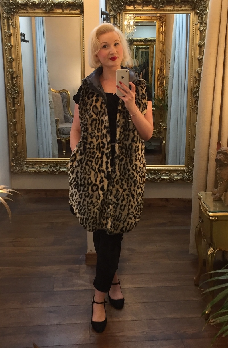 Faux Fur Gilet Grey