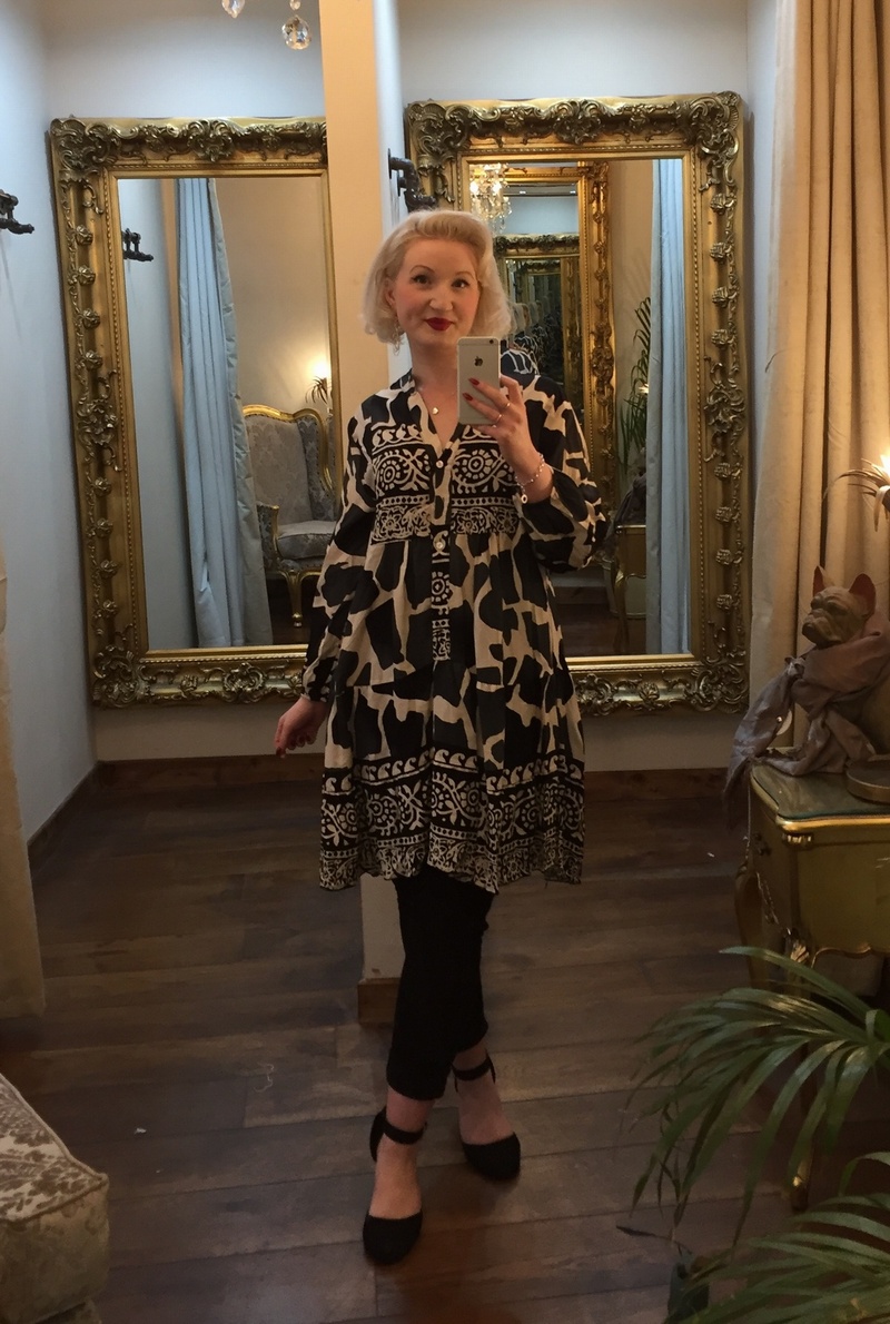 GH Tunic A Print Black/Beige