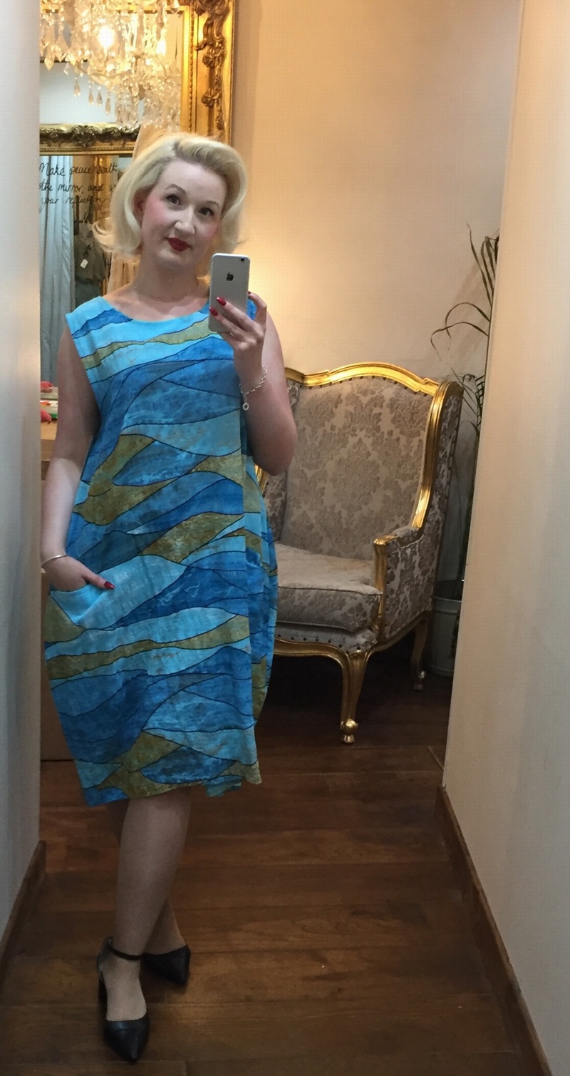 Wave Dress Aqua