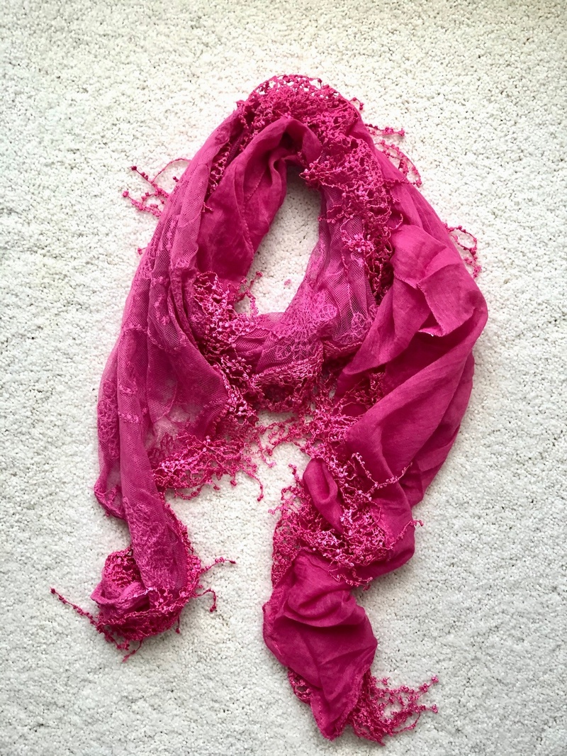 Deco Lace Scarf Fuschia