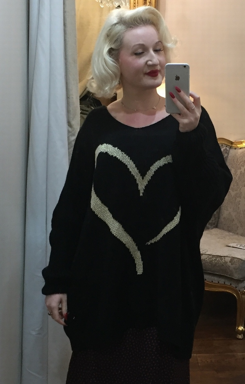 Joy Heart Jumper Black