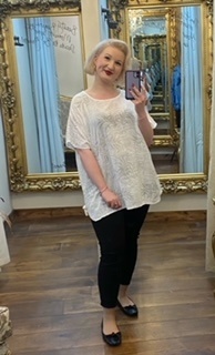 Lin Leaf Tee White