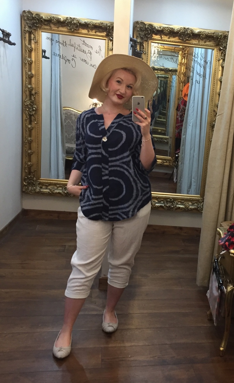 Print Button Top Navy