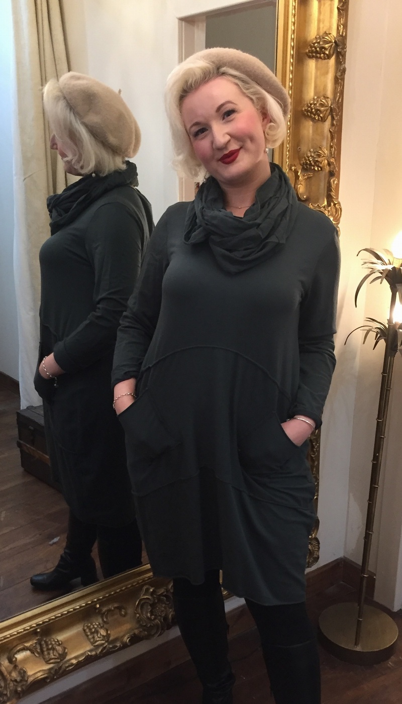 Scarf Dress Charcoal Grey
