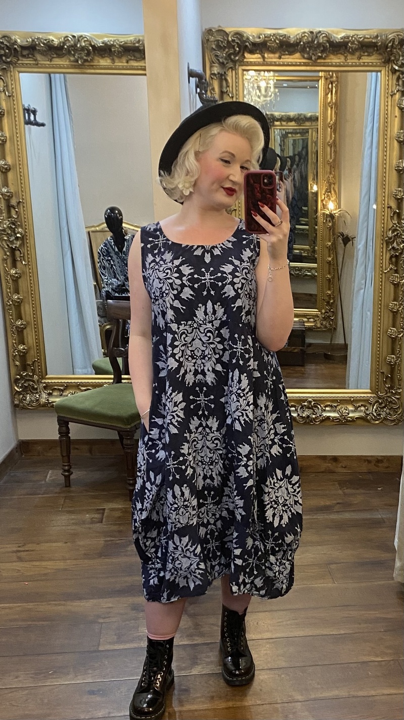 To Print Dress Navy
