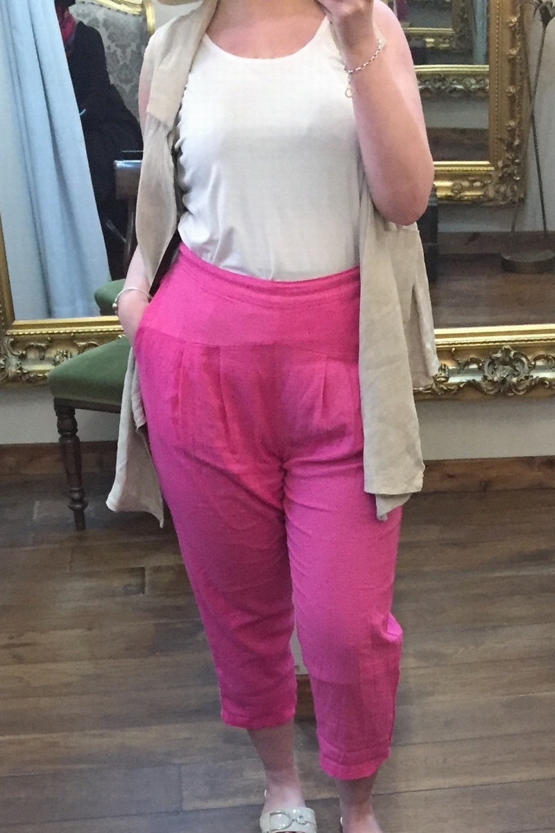 Linen Trousers Cerise