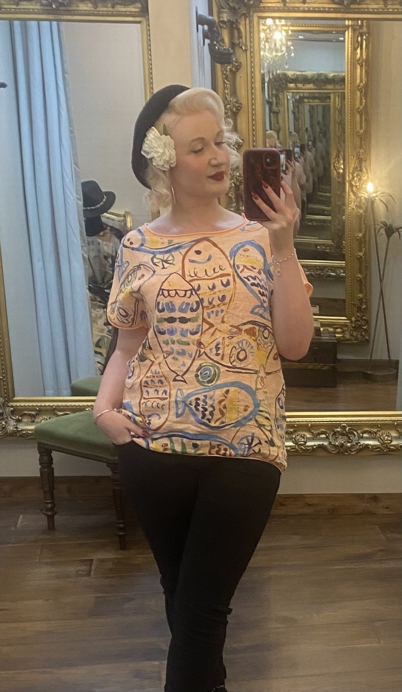 Pipi Print Tee Peach