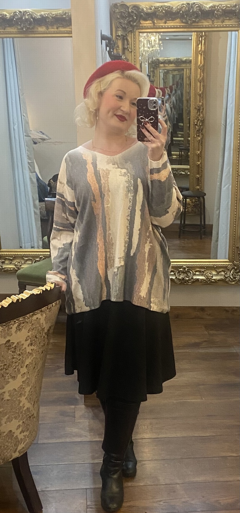 Light Knit Cream With Grey And Brown Tones