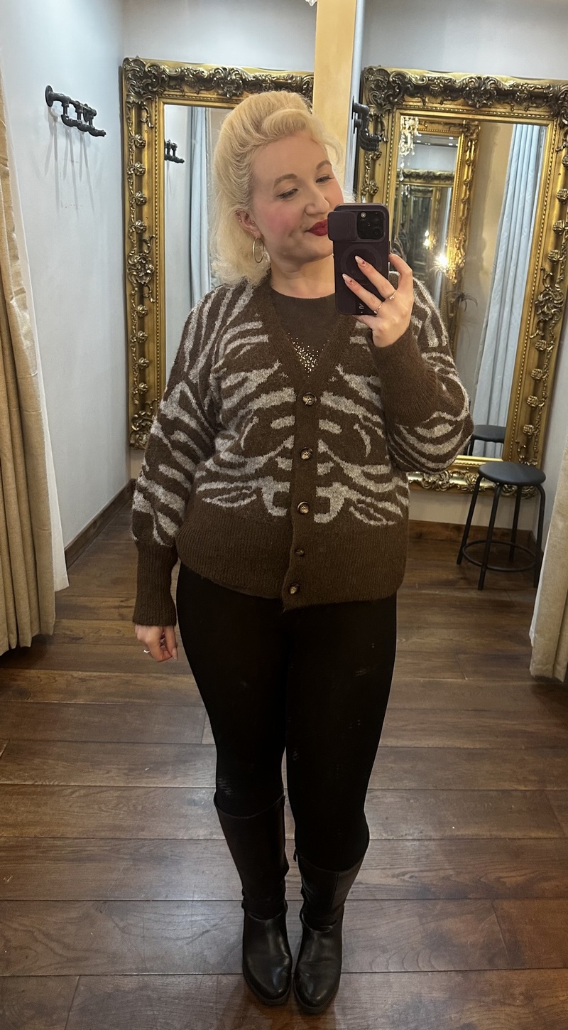 Zebra Knit Brown/Grey