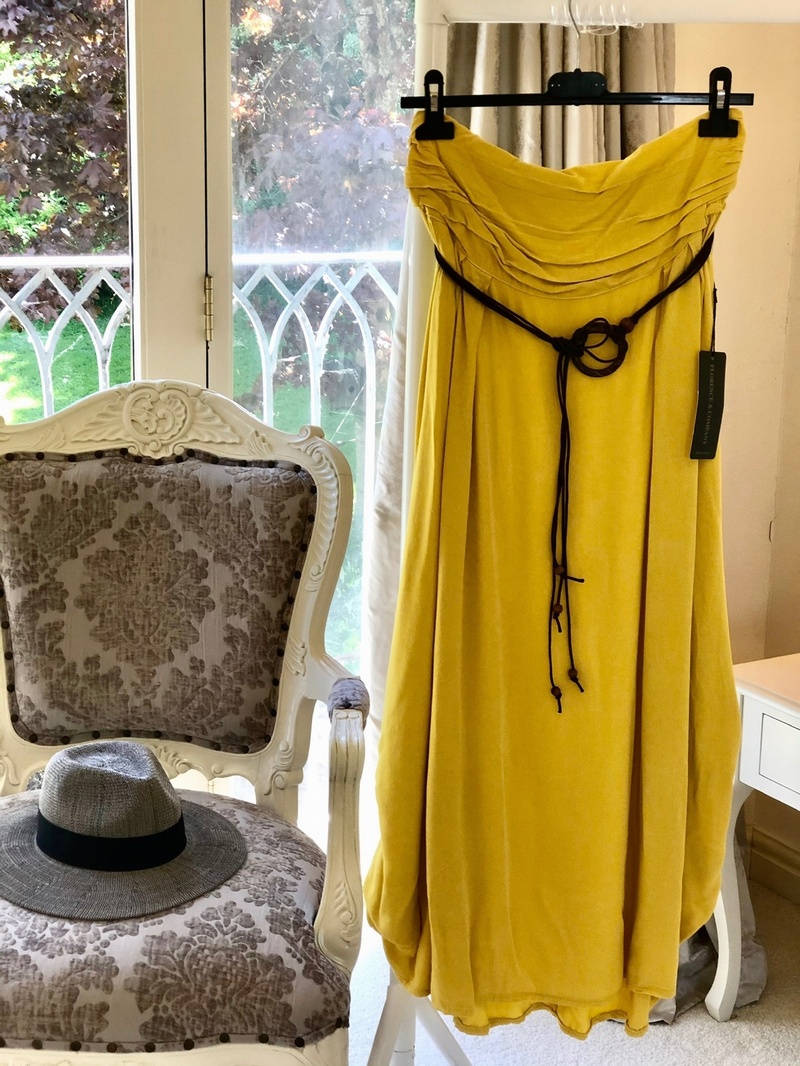 Belted Hitched Skirt Mustard