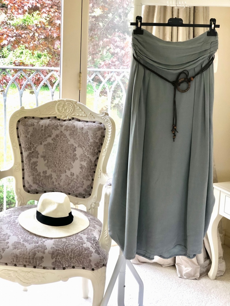 Belted Hitched Skirt Slate Grey