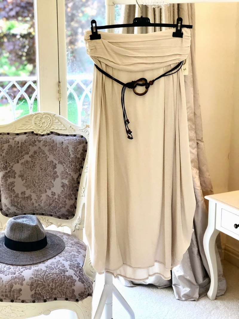 Belted Hitched Skirt Stone
