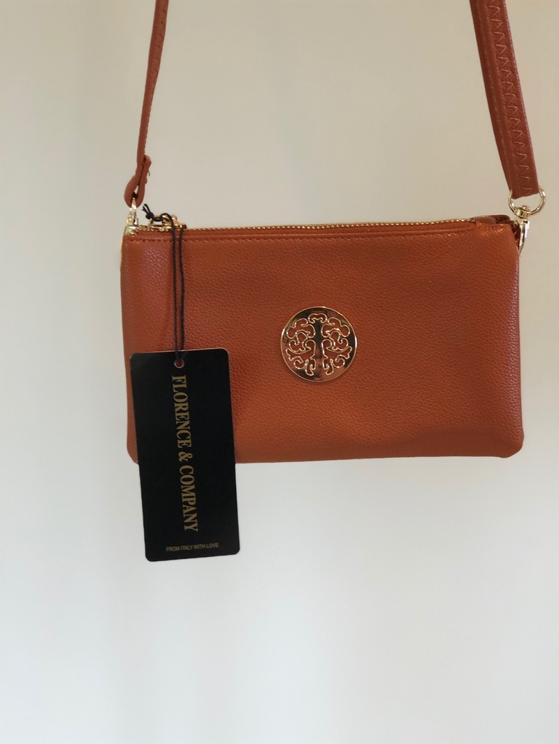 Designer Inspired Cross Over Body  Purse  Tan