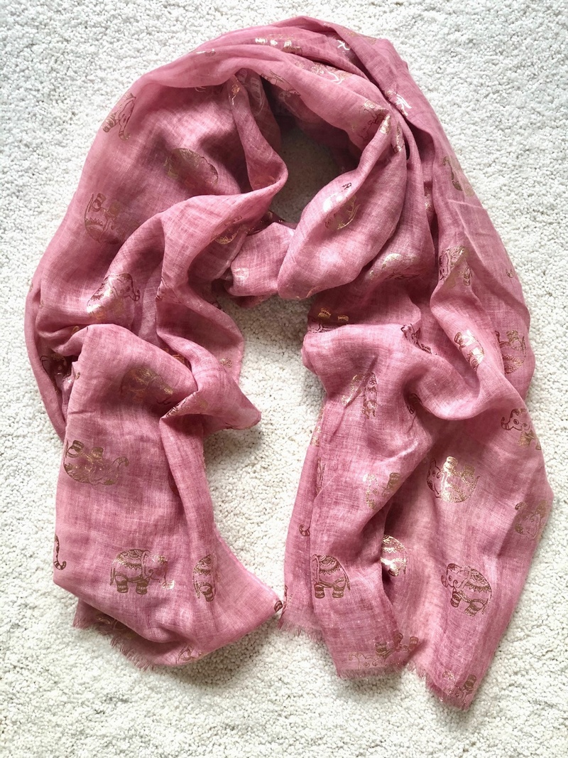 Faded Elephant Scarf Rose Pink