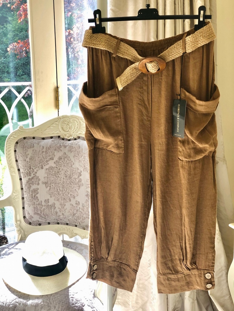 3/4 Linen Trouser Tobacco