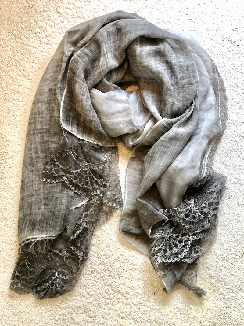 Beautiful Decadent Scarf Vintage Grey