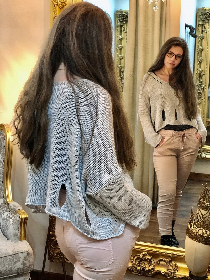 Designer Inspired Crop Knit Grey