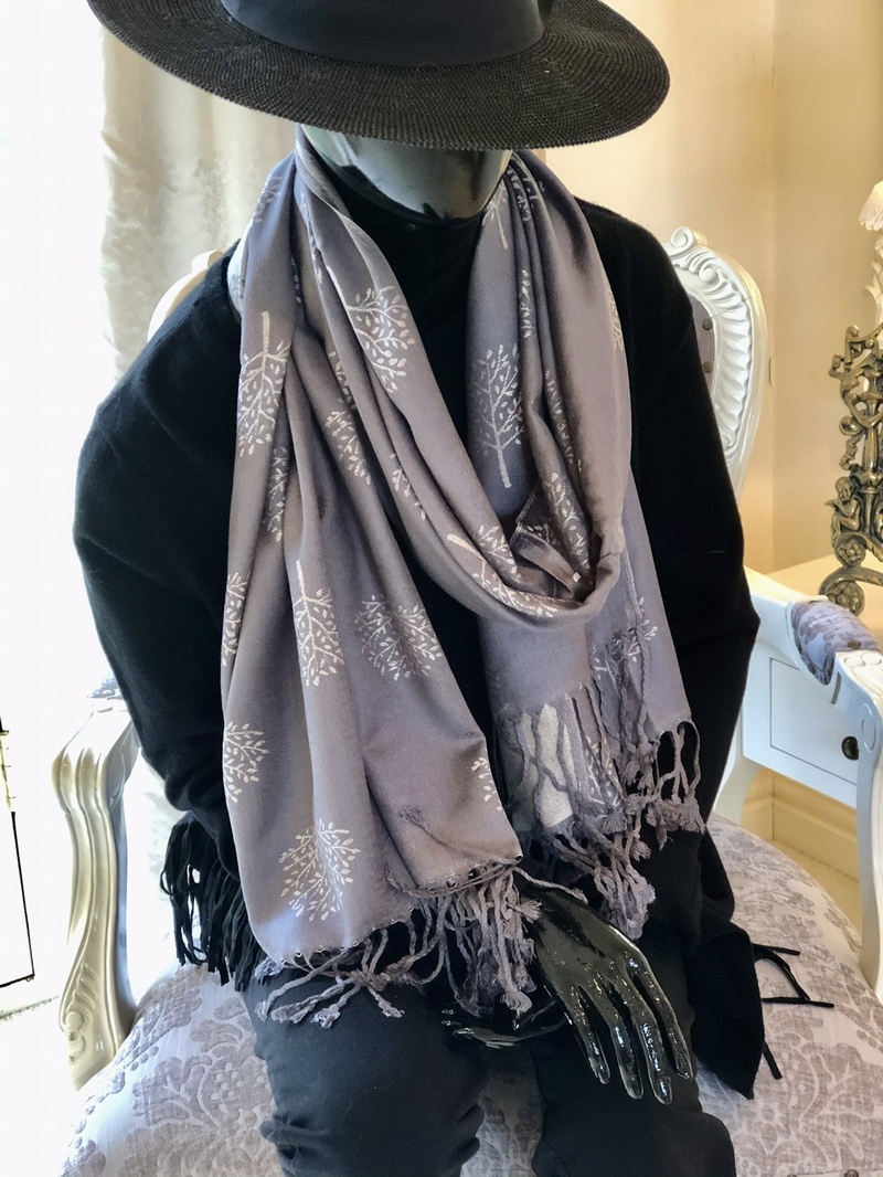 Tree Of Life Fine Pashmina Grey
