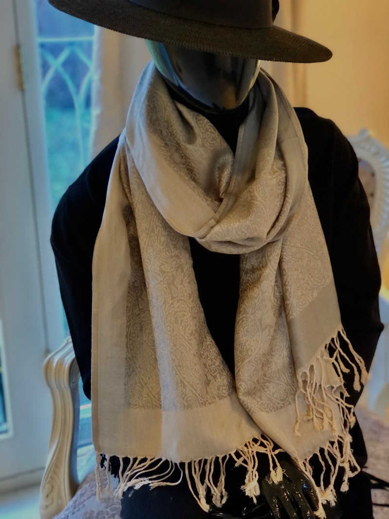 Fine Design Pashmina Silver £8.00 - Florence and Company Clothing