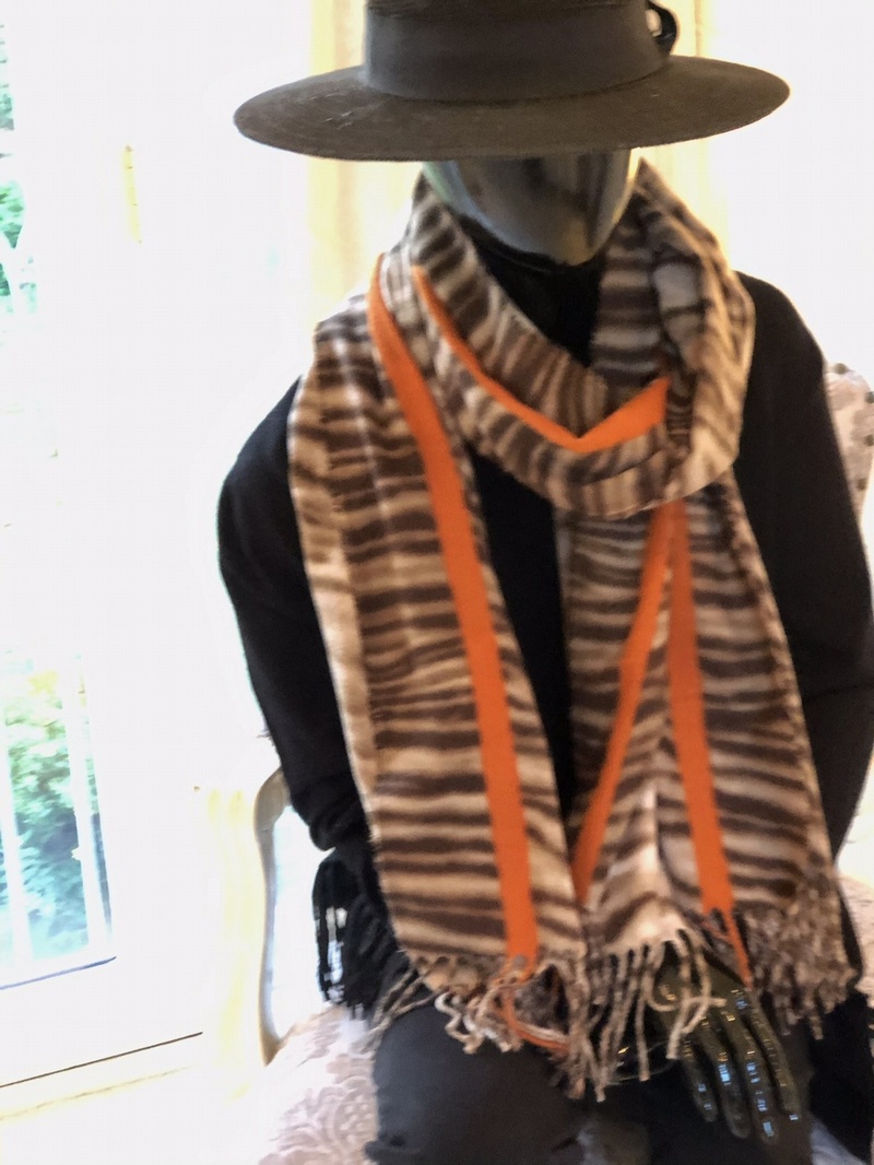 Zebra  Print Orange Stripe Scarf