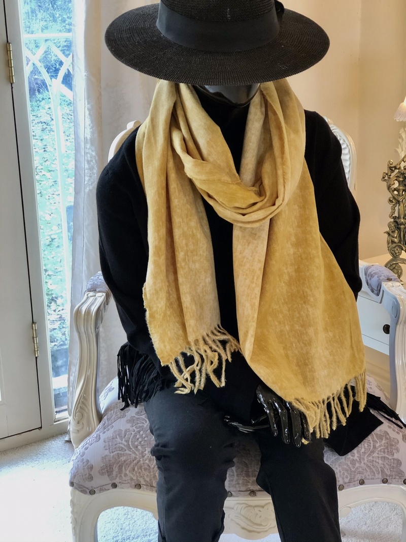 Tye Dye Plain Scarf Mustard